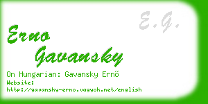 erno gavansky business card